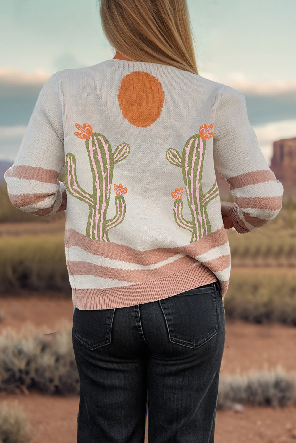 Apricot Desert Cactus Cardigan