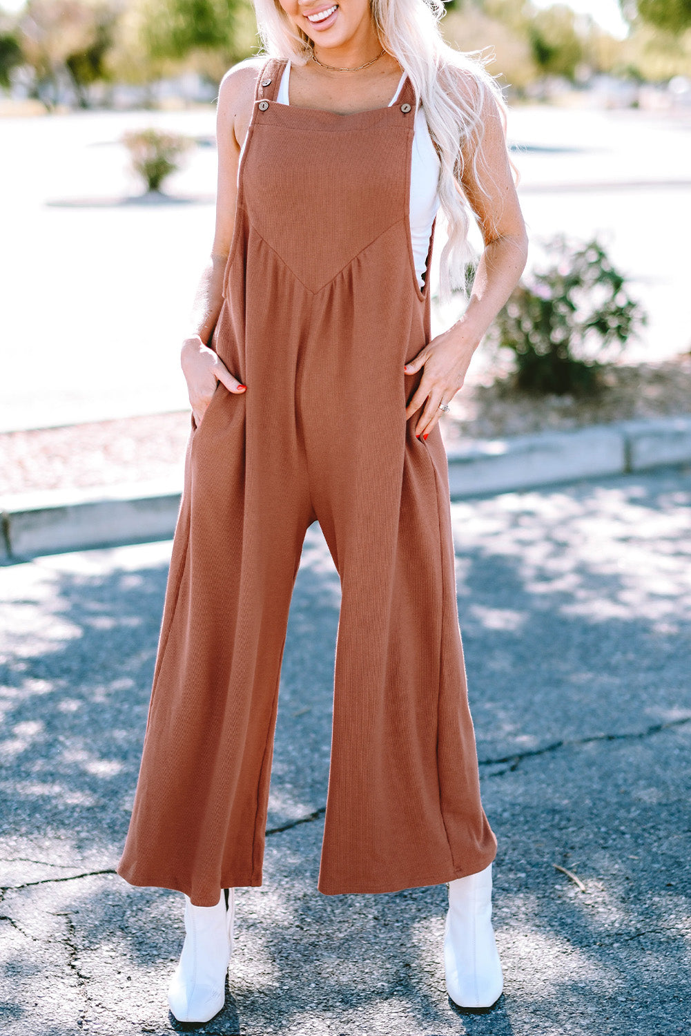 Gold Flame Textured Wide Leg Jumpsuit