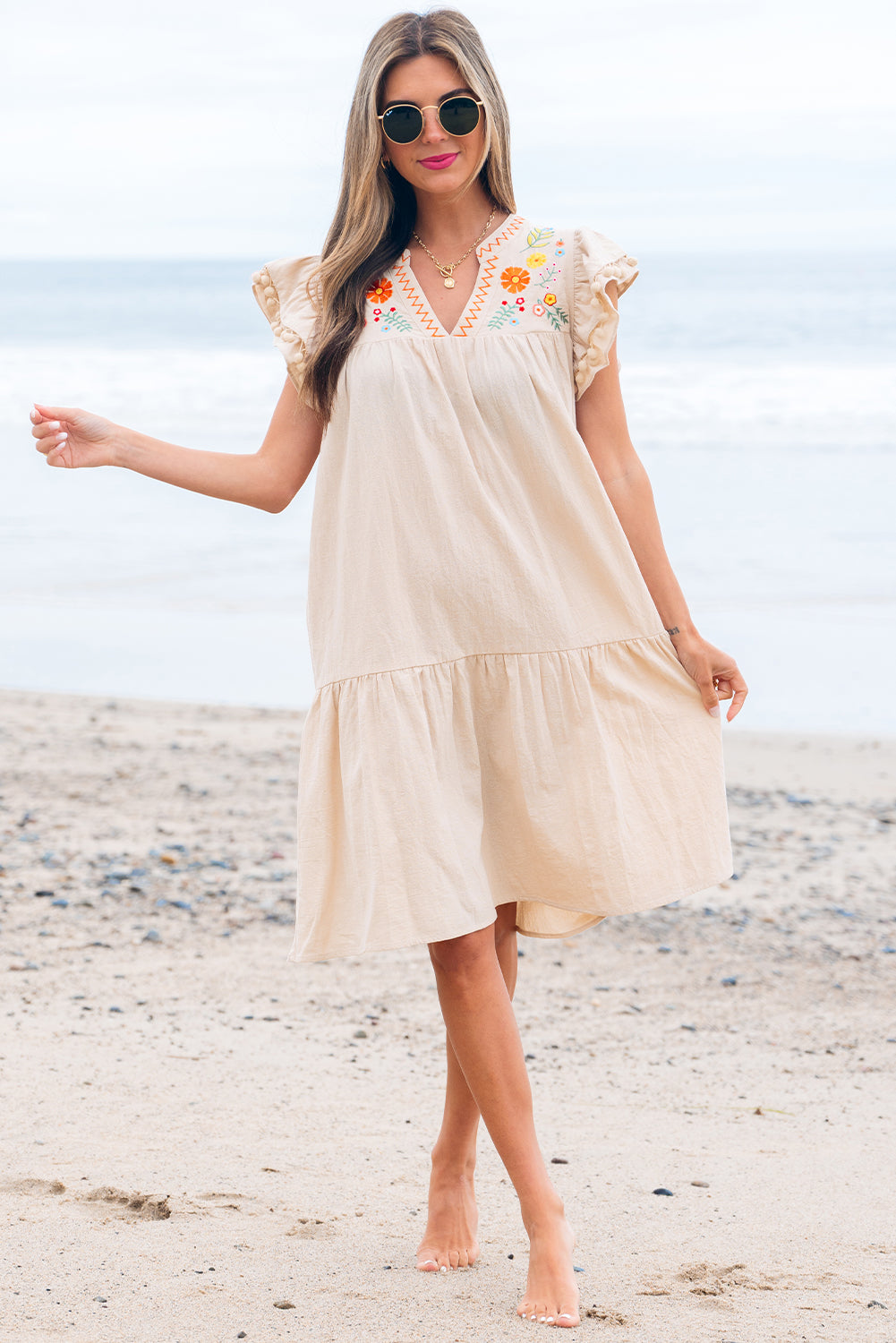Bohemian Embroidery Flowy Short Dress