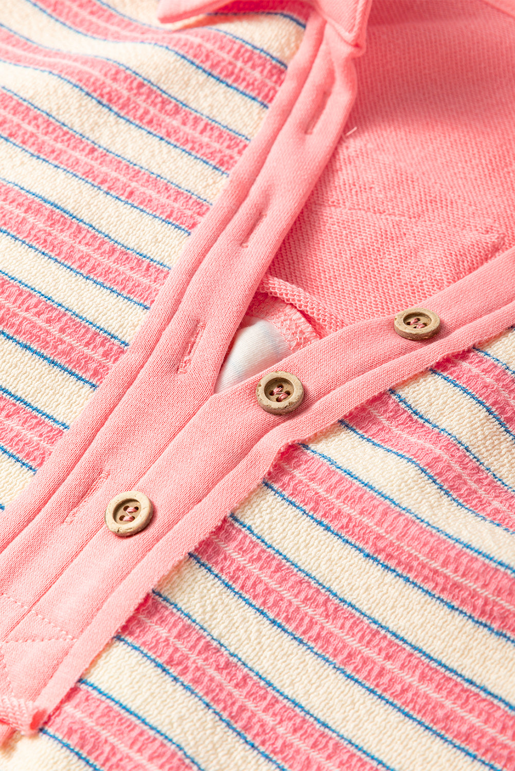 Pink Stripe Buttoned Top