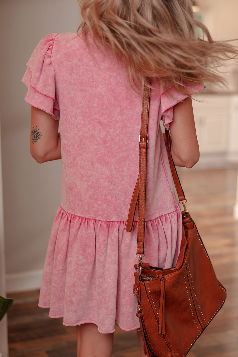 Pink Mineral Wash Mini Dress