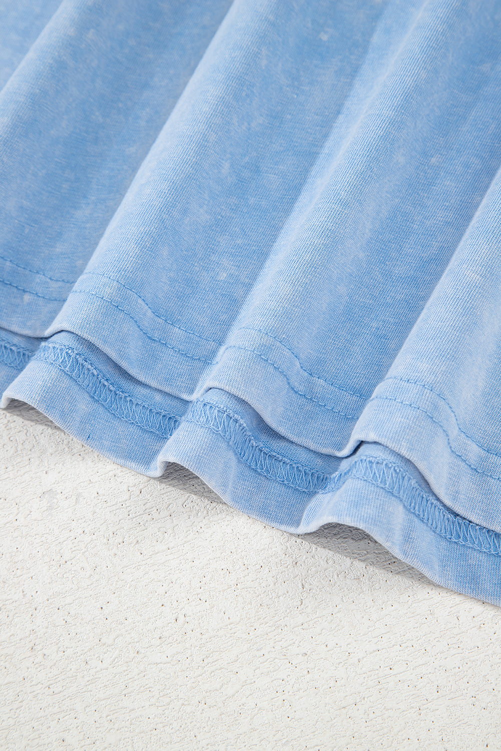Blue Mineral Wash Mini Dress with Pockets