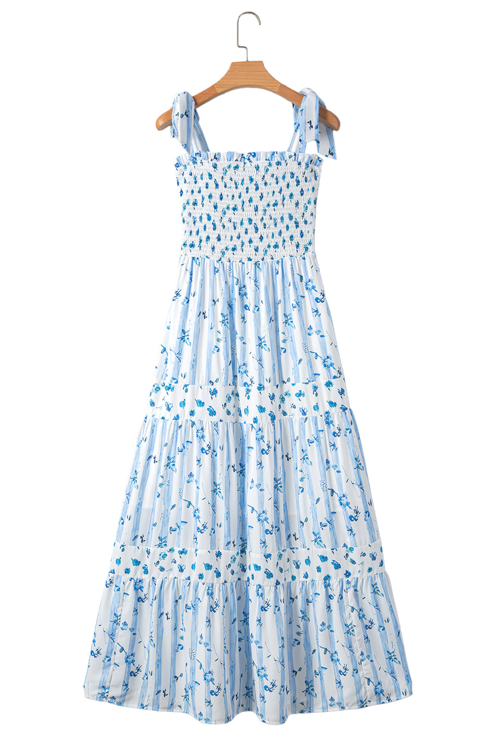 Sky Blue Floral Maxi Dress
