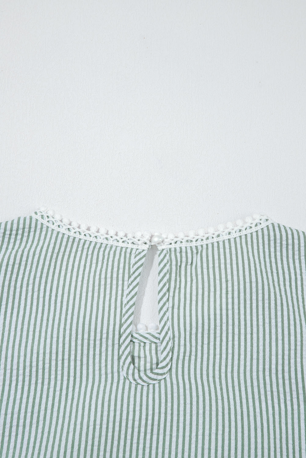 Green Stripe Lace Top