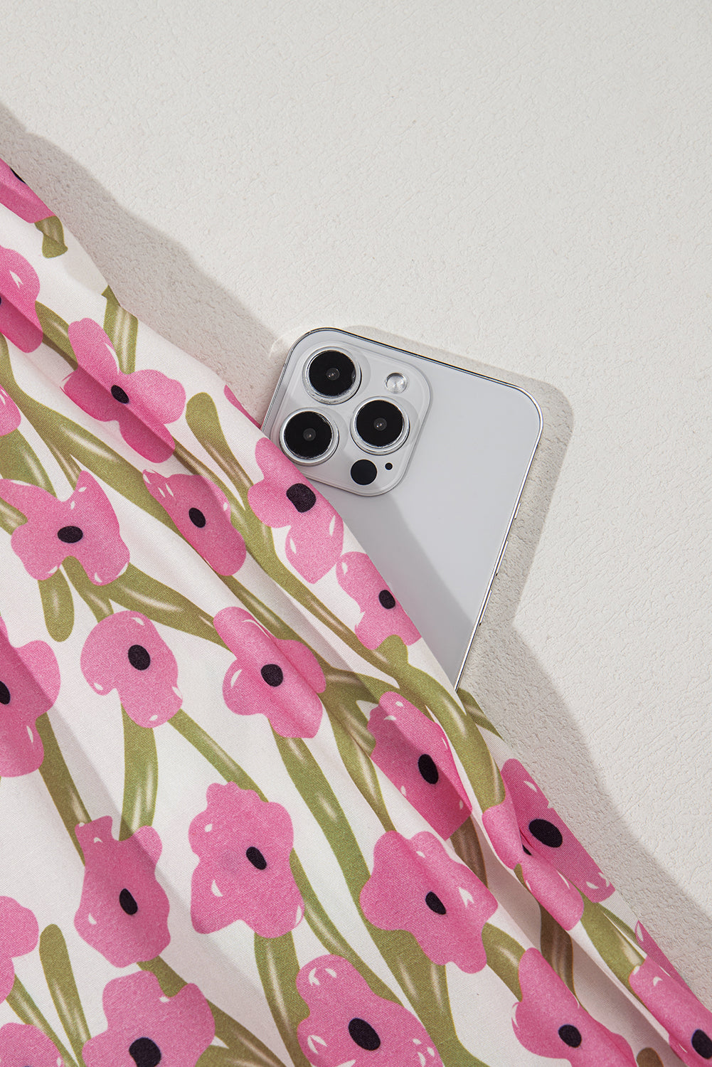 Pink High Waist Floral Maxi Dress