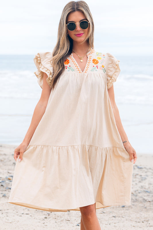 Bohemian Embroidery Flowy Short Dress