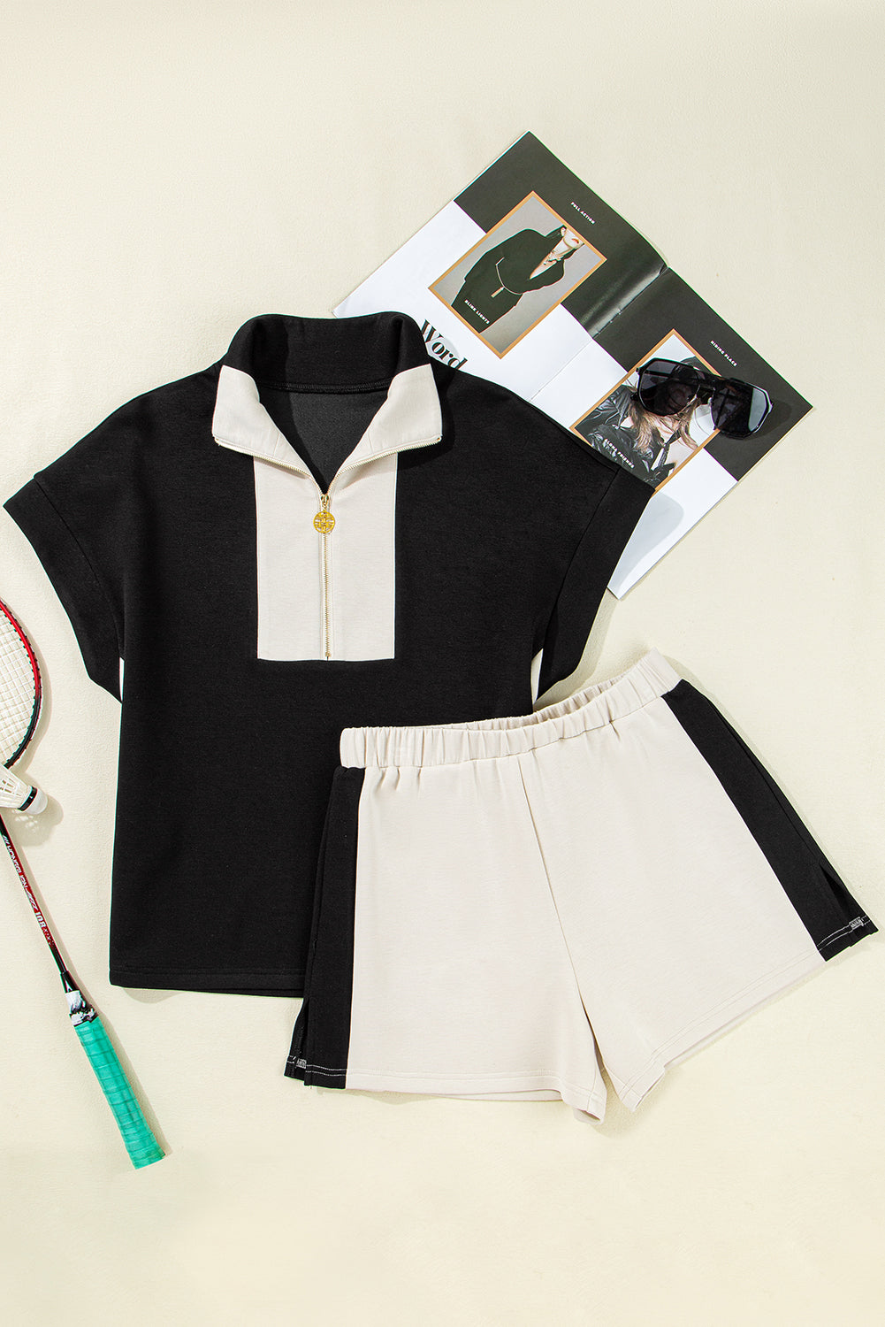 Black T Shirt and Short Set