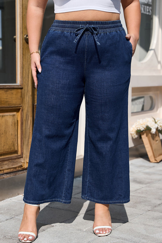 Real Teal High Waist Wide Leg Jeans