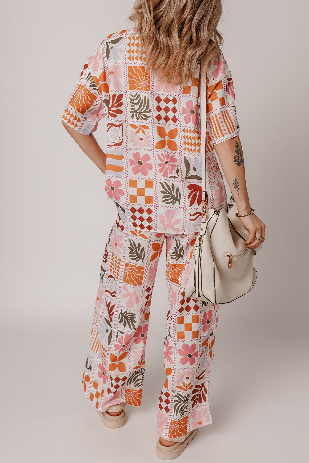 Orange Plant Checkered Set