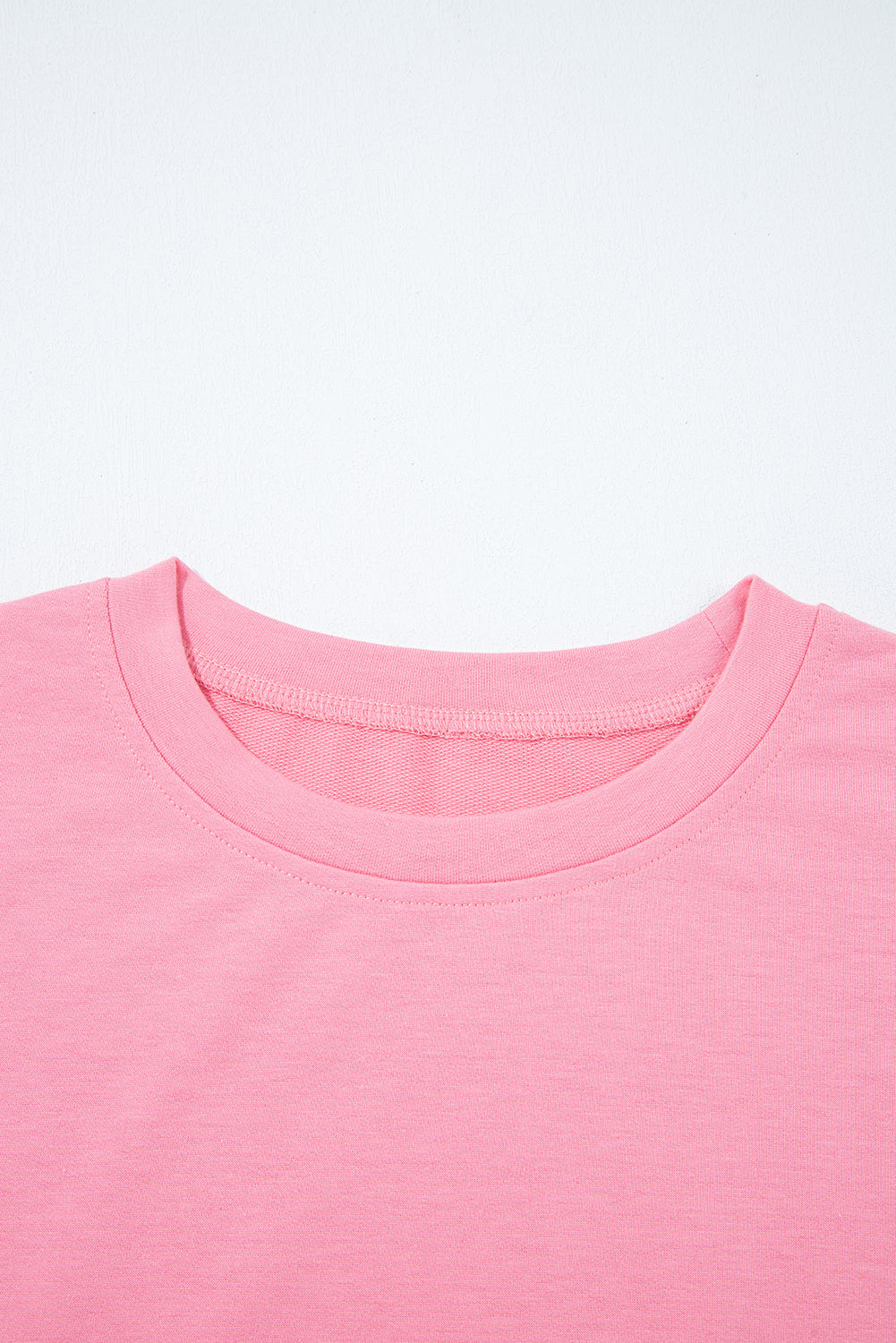 Pink Drop Shoulder Loose Sweatshirt