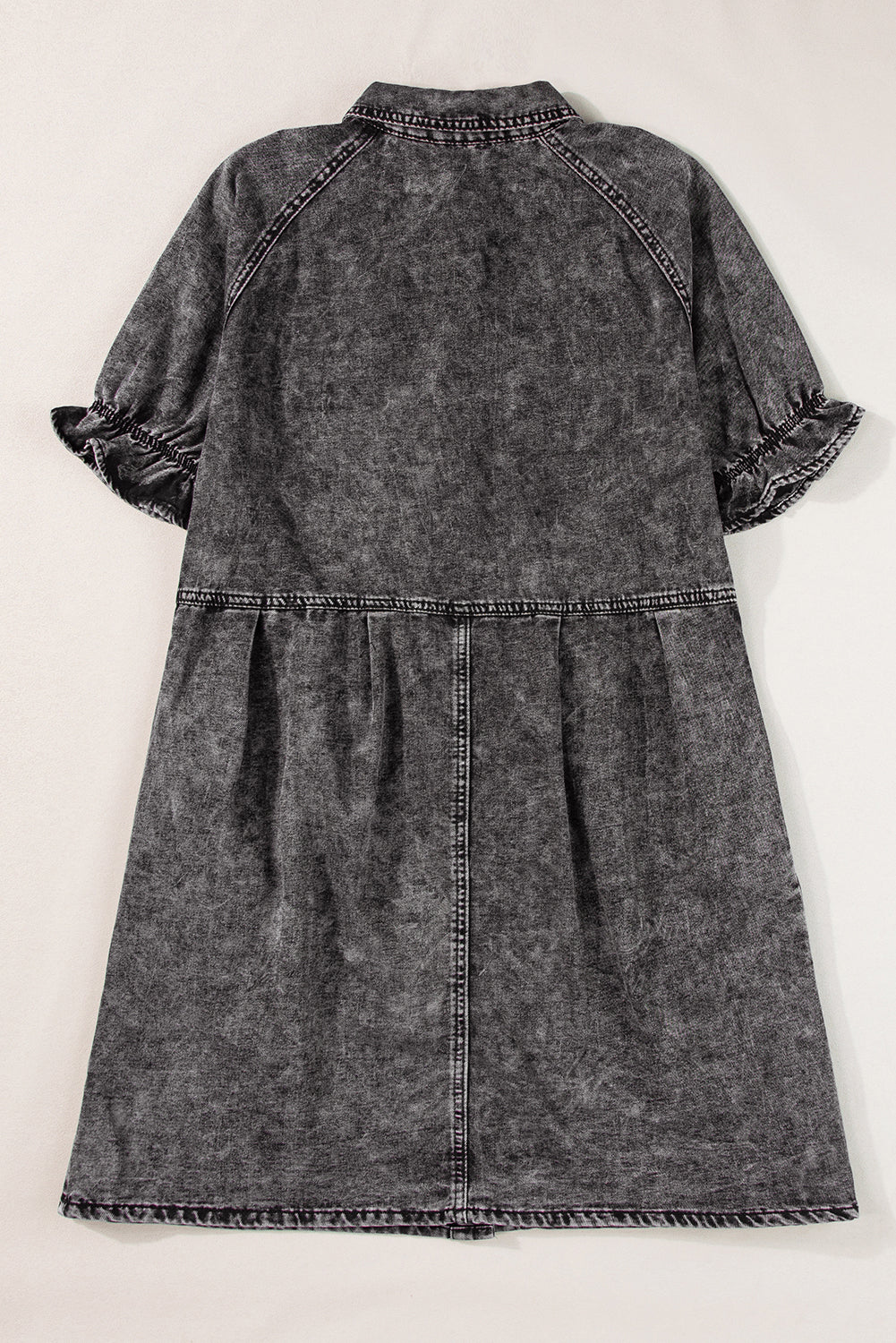 Medium Grey Buttoned Denim Dress