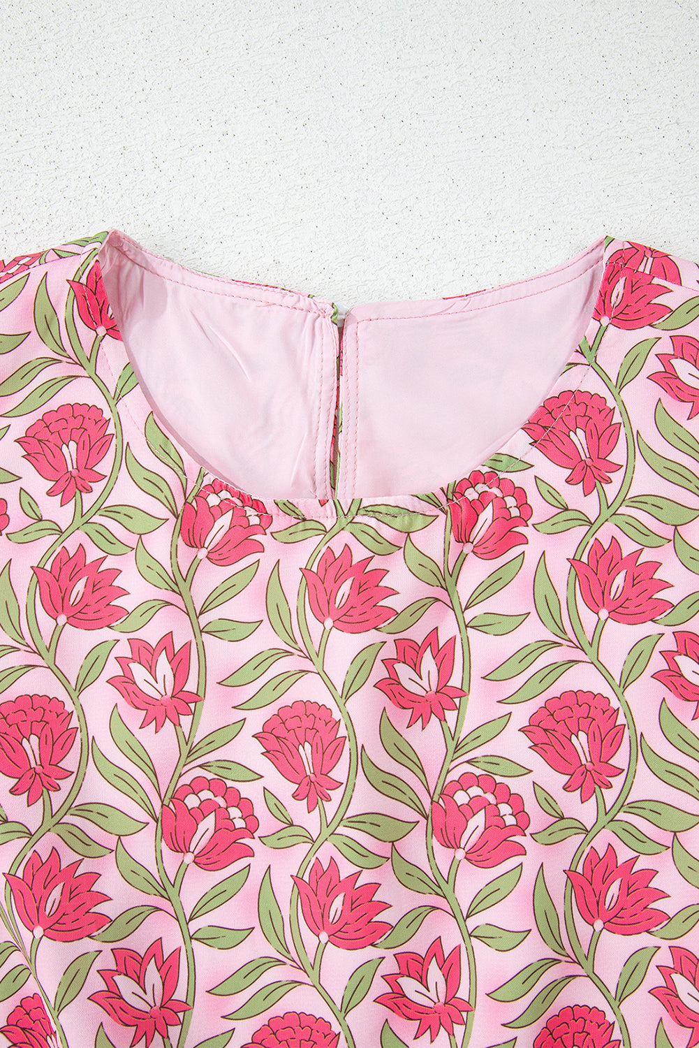 Pink Floral Tank and Mini Skirt Set