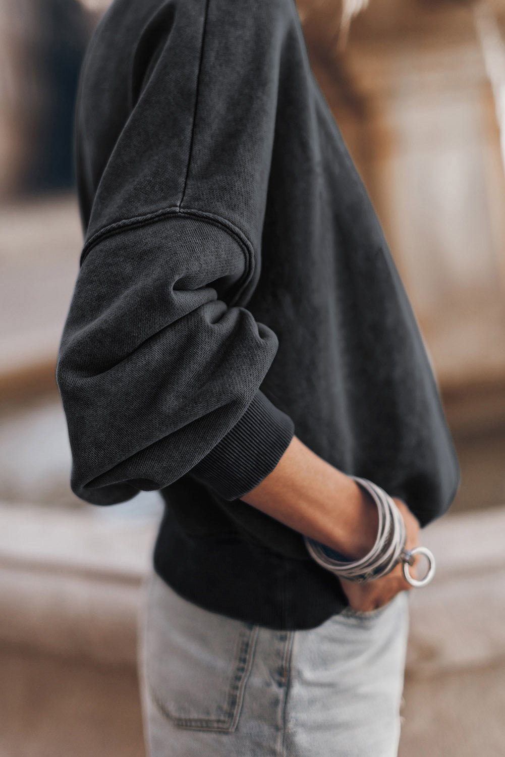 Black Pullover Sweatshirt