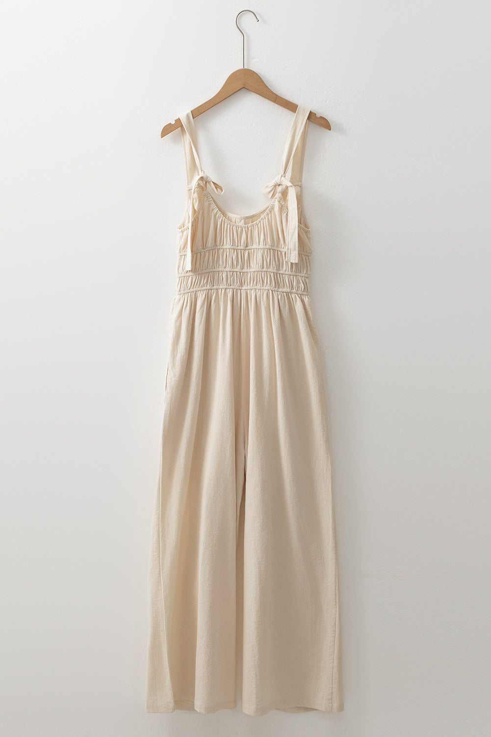 Beige High Waist Wide Leg Jumpsuit