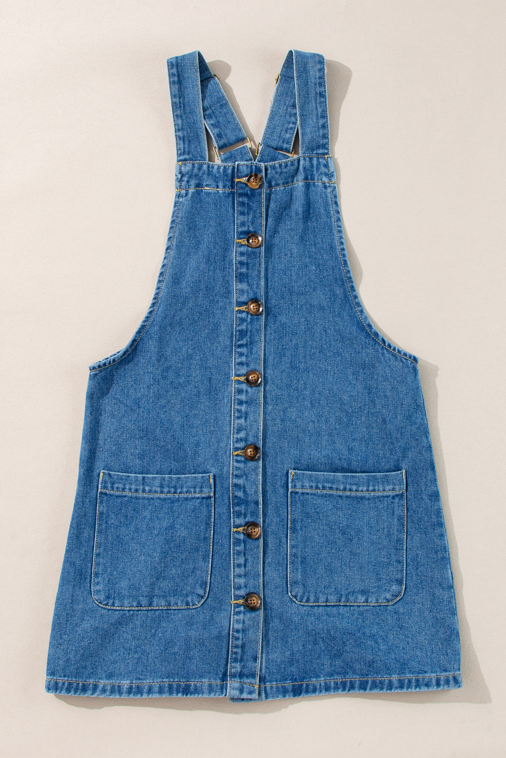Dusk Blue Pocketed Denim Mini Dress