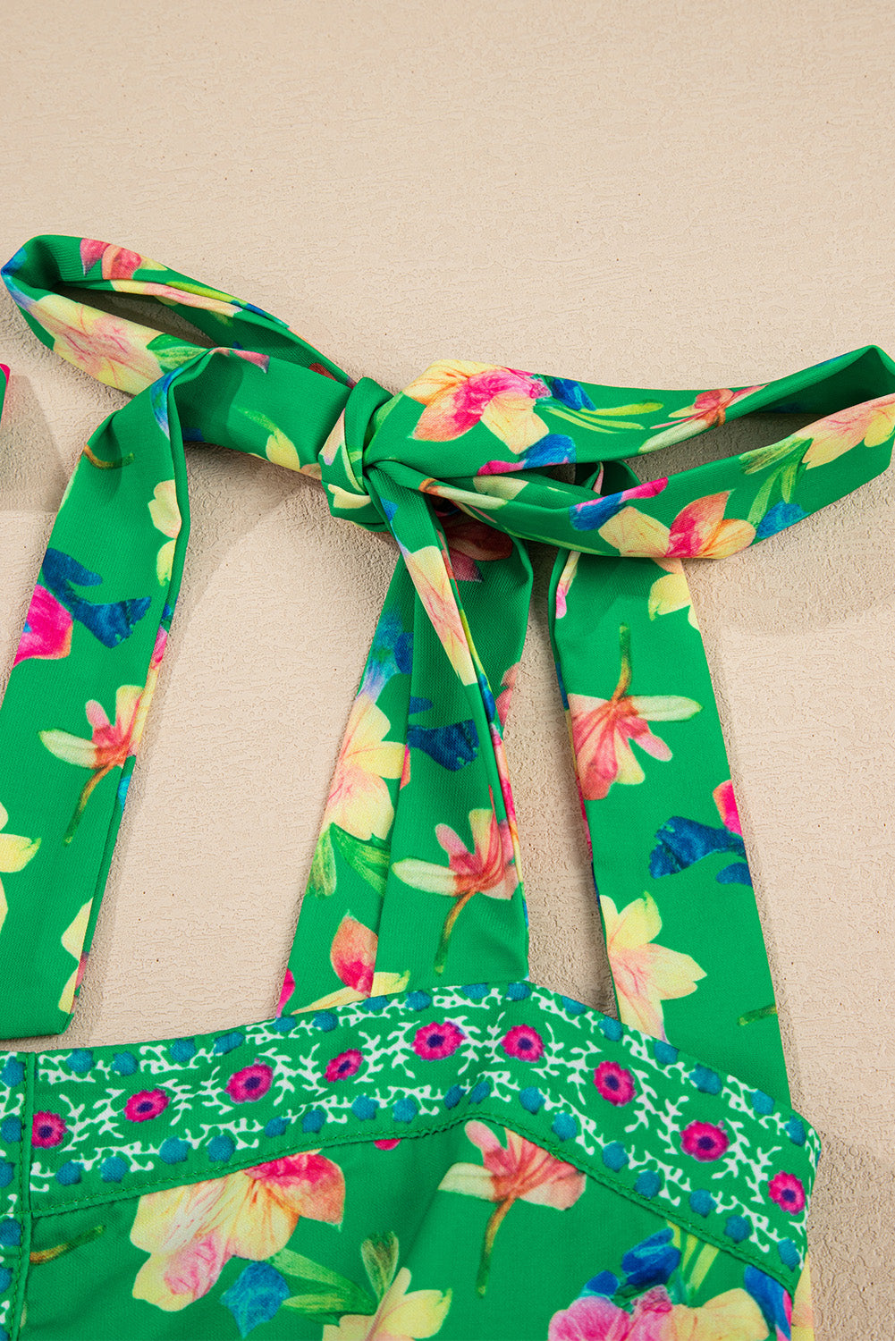 Green Floral Print Midi Dress