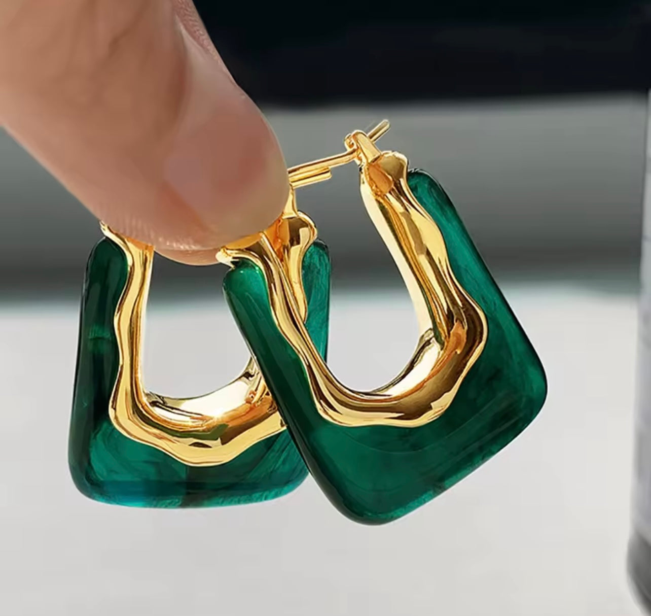 Pink or Green Gemstone Earrings