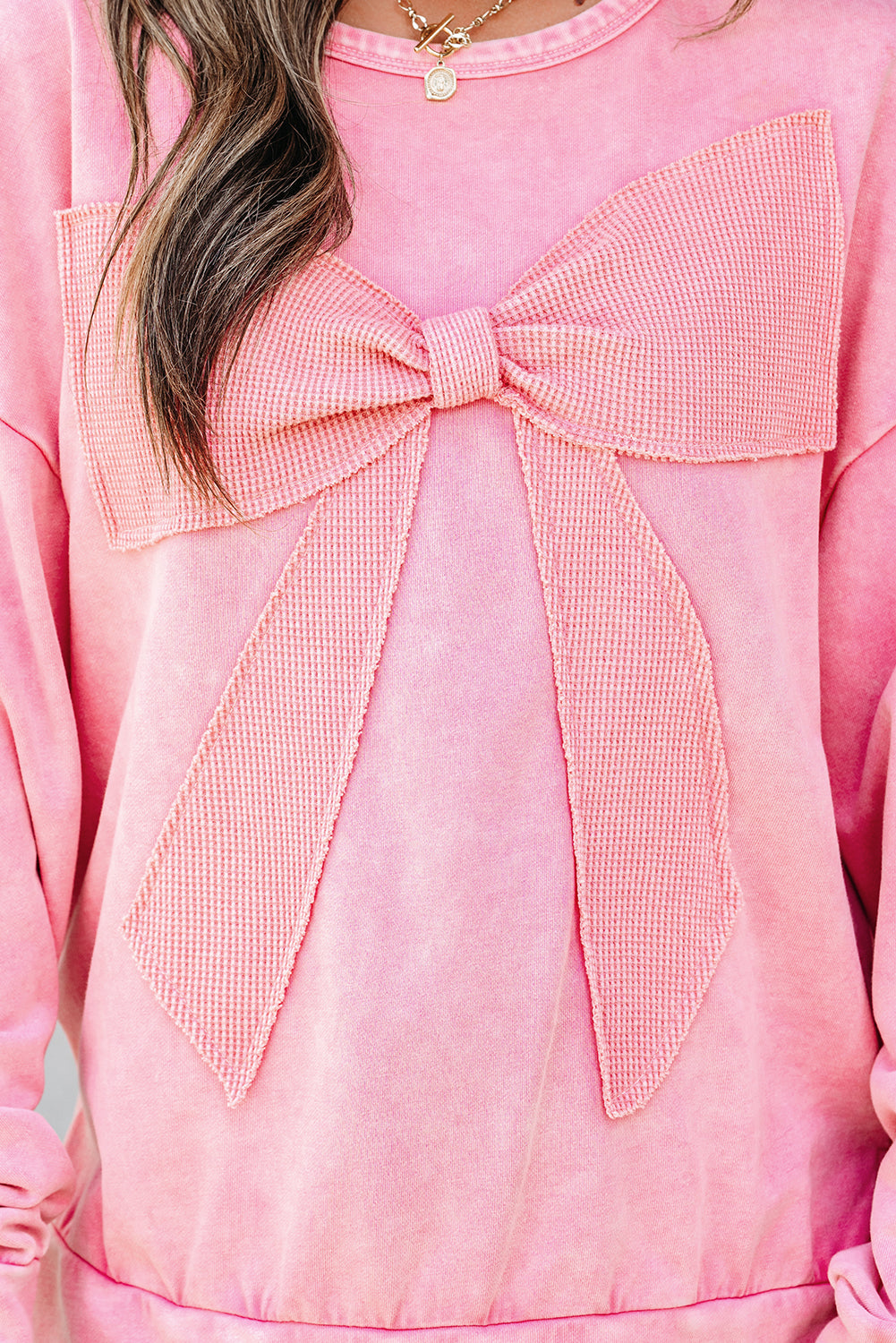 Bright Pink Mineral Wash Sweatshirt