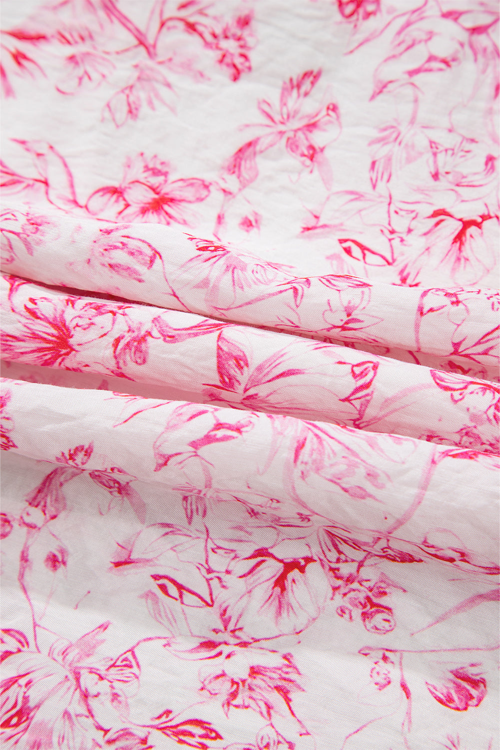 Pink Floral Ruffled Blouse