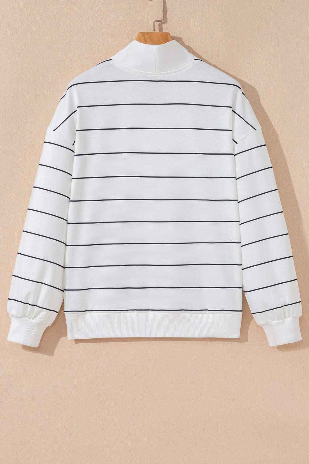 White Zip Long Sleeve Top
