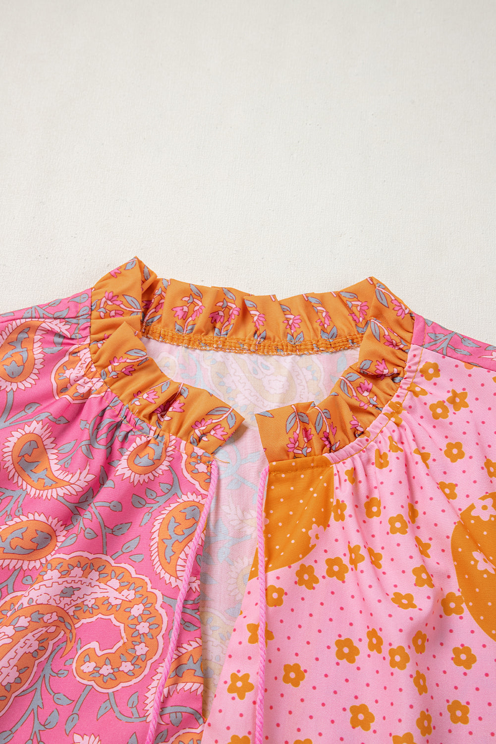 Pink Boho Paisley Floral Midi Dress
