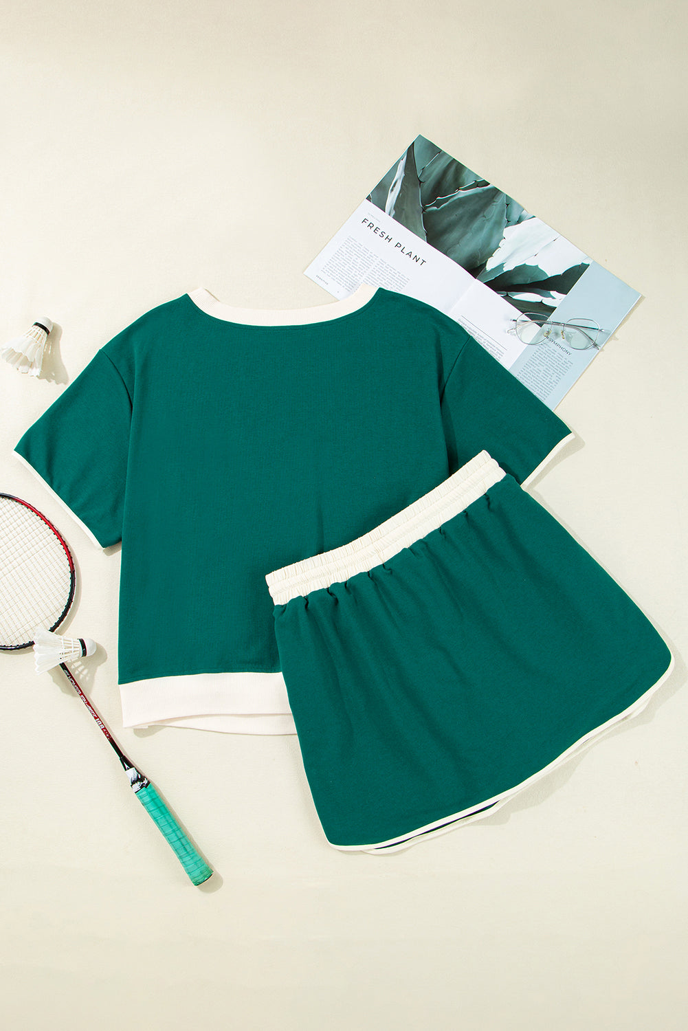 Evergreen Shirt and Skirt Set