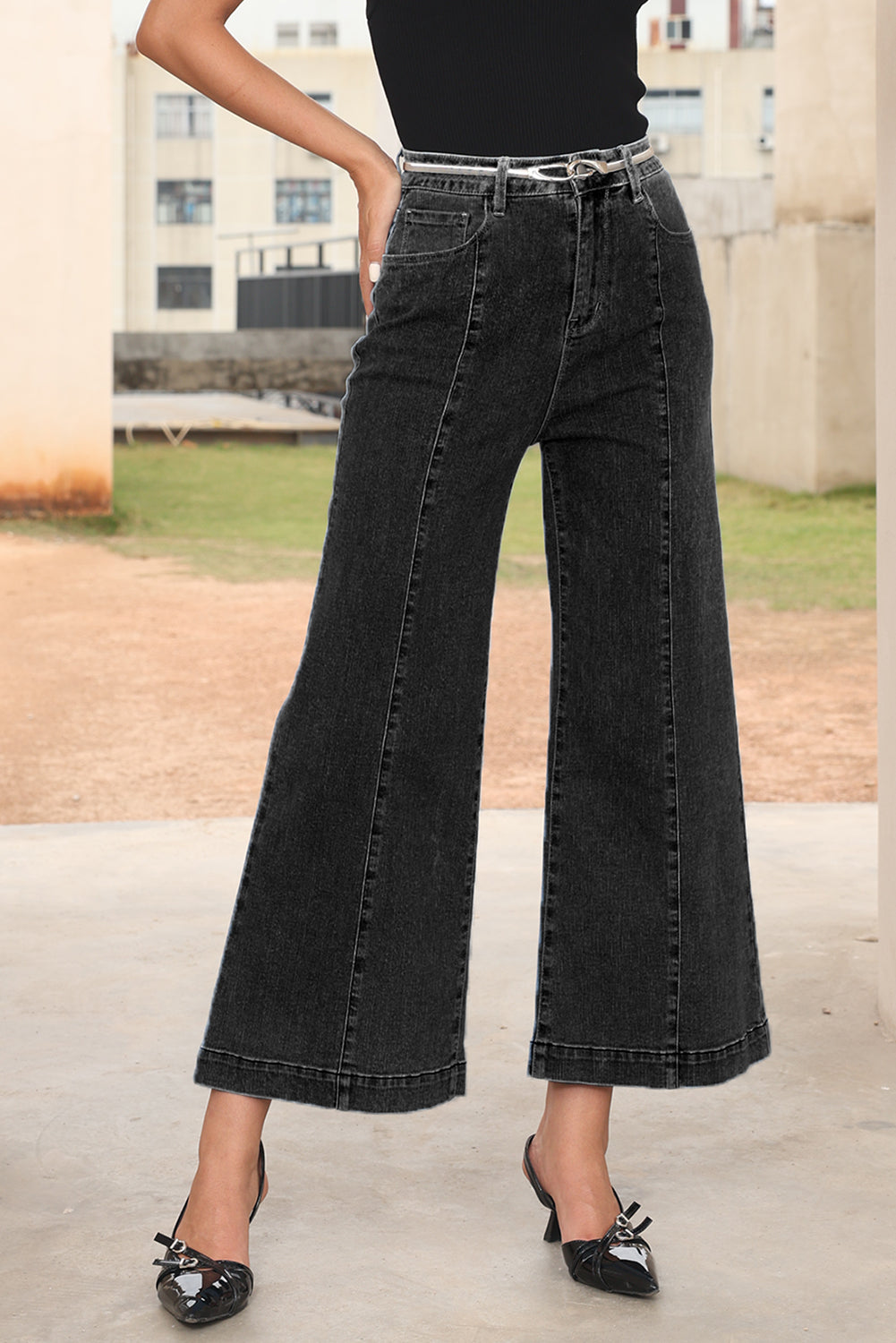 Black Flared Jeans