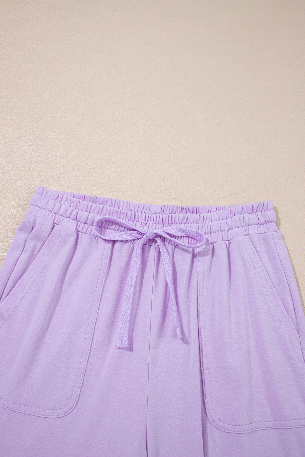 Purple Mineral Wash Casual T & Drawstring Pants Set