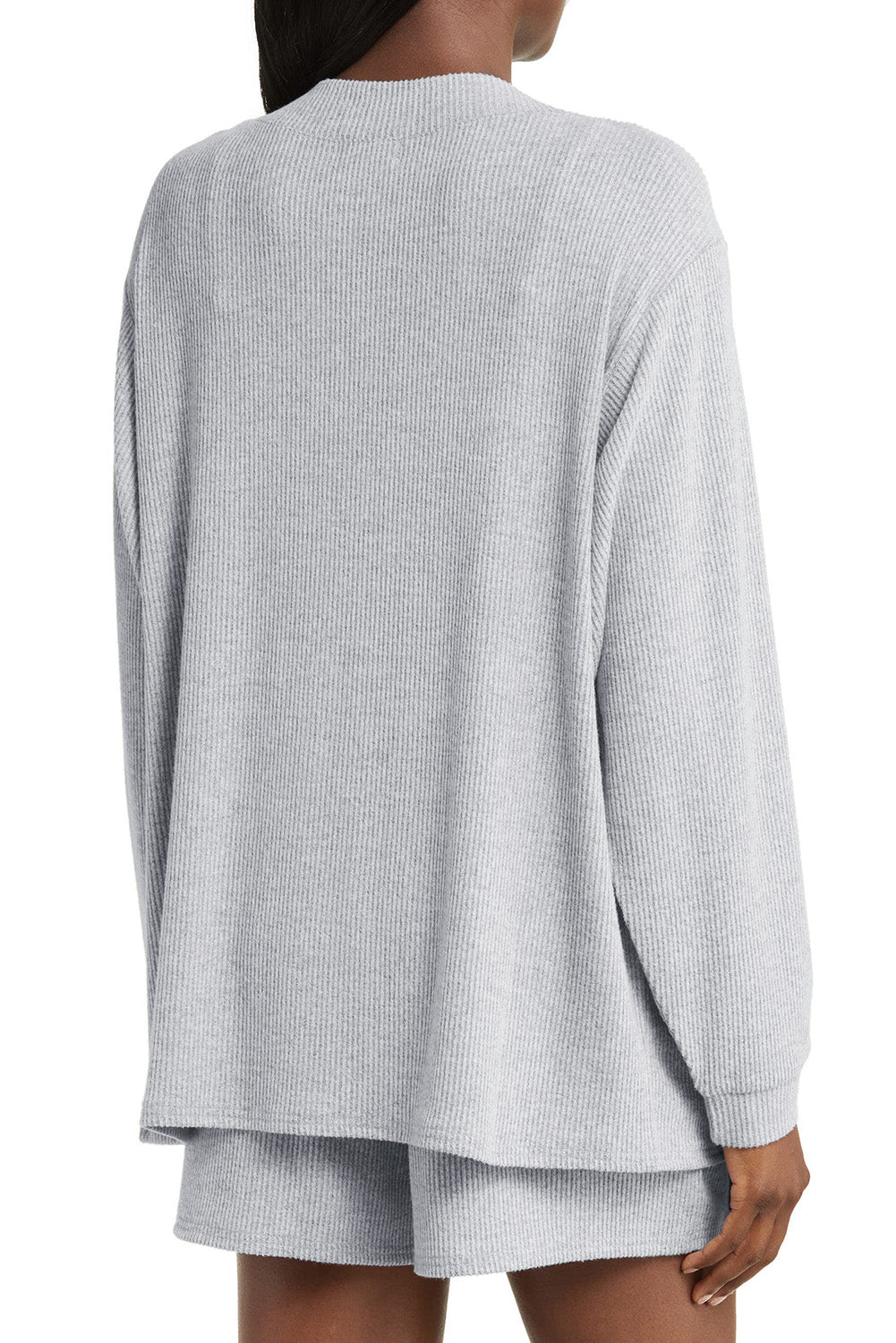 Light Grey 3 Pieces Lounge Set with Cardigan