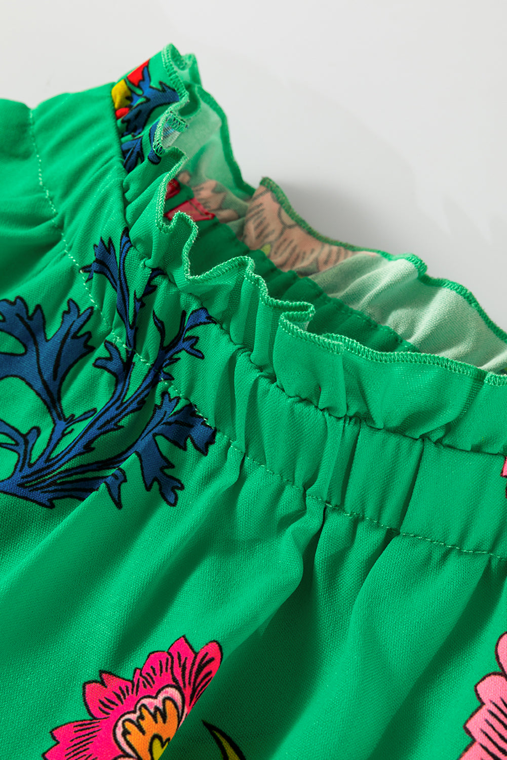 Green Floral Print Blouse