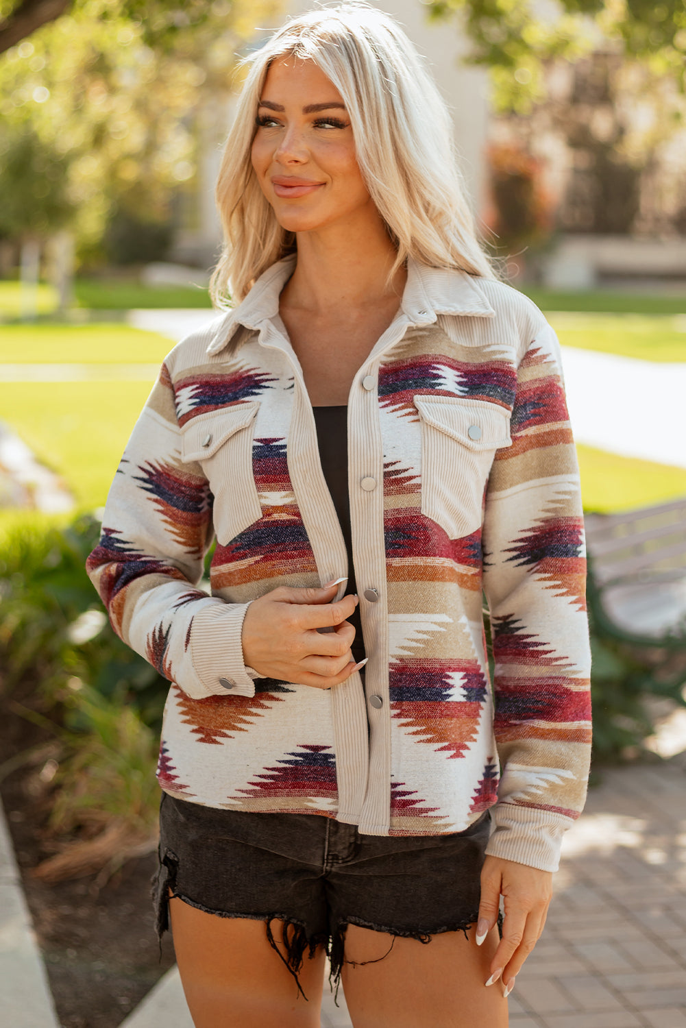 Multicolour Western Aztec Shacket