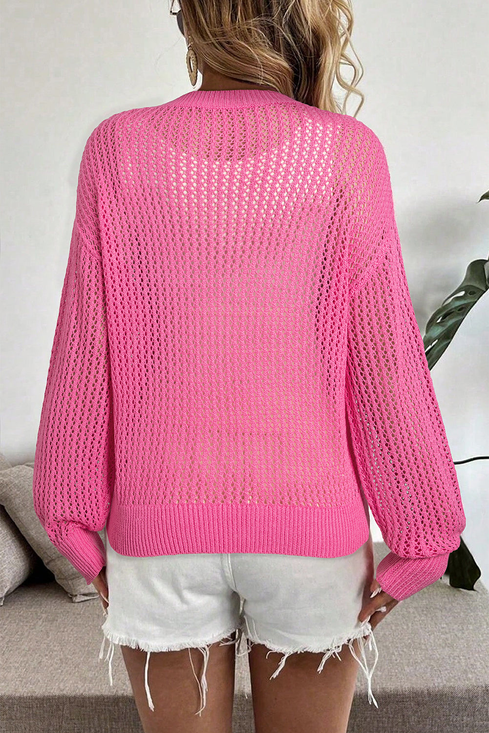 Pink Bow Knitted Drop Sweater