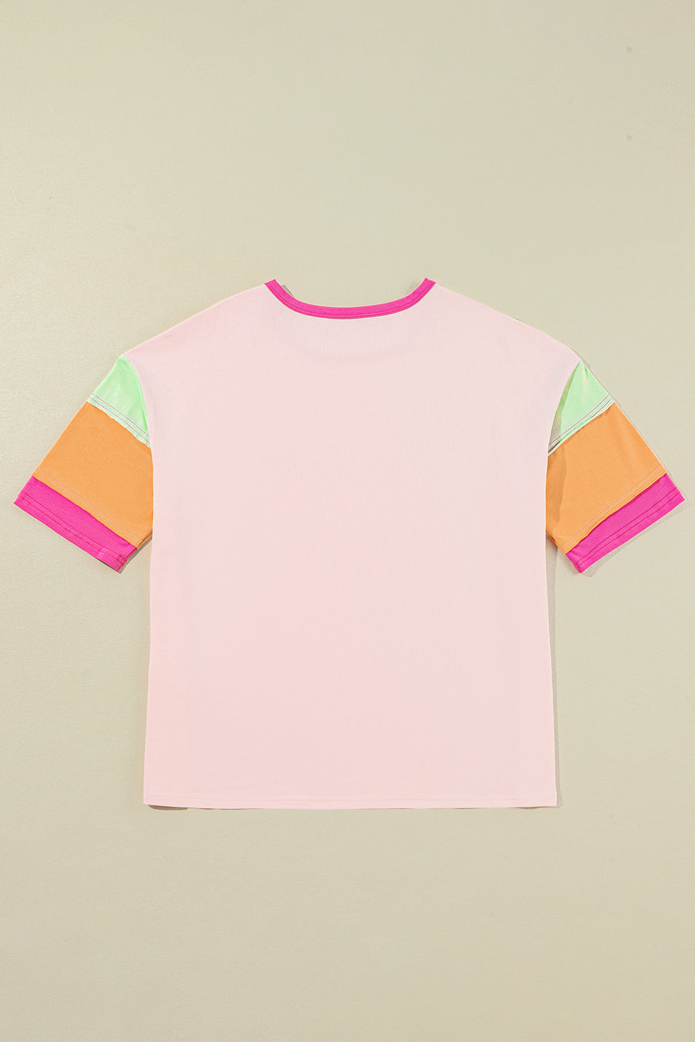 Pink Color Block Oversize Top