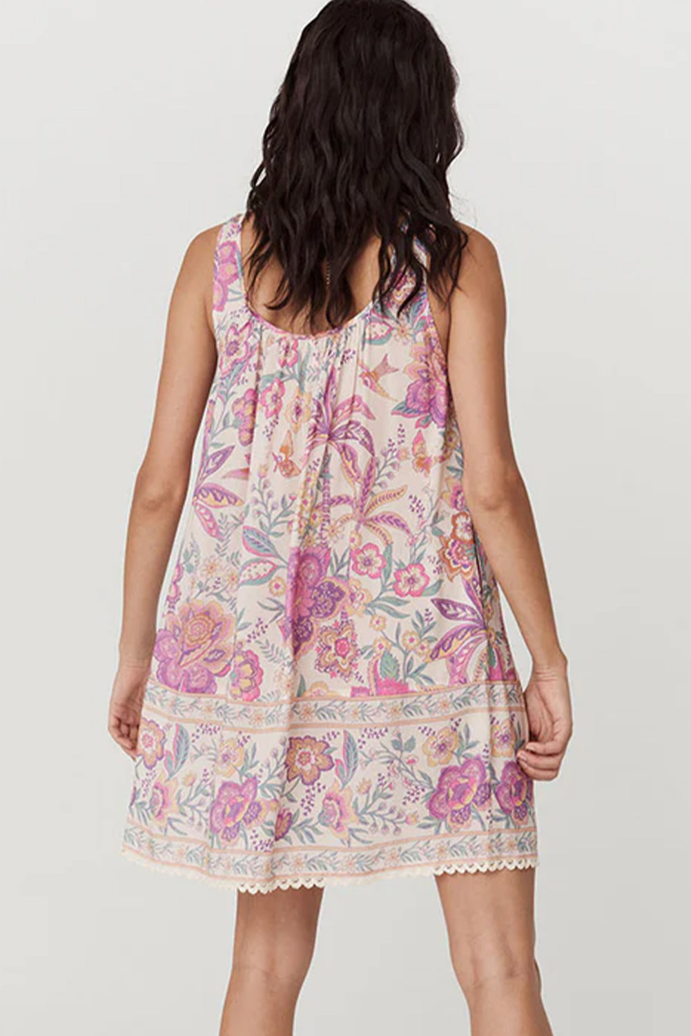 Multicolour Floral Print Mini Dress