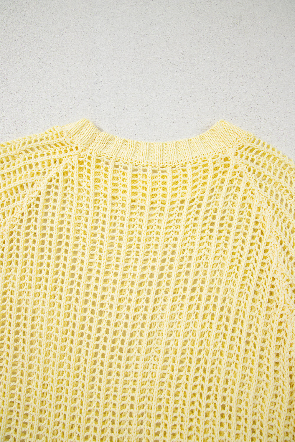 Yellow Cream Crochet Sweater Top