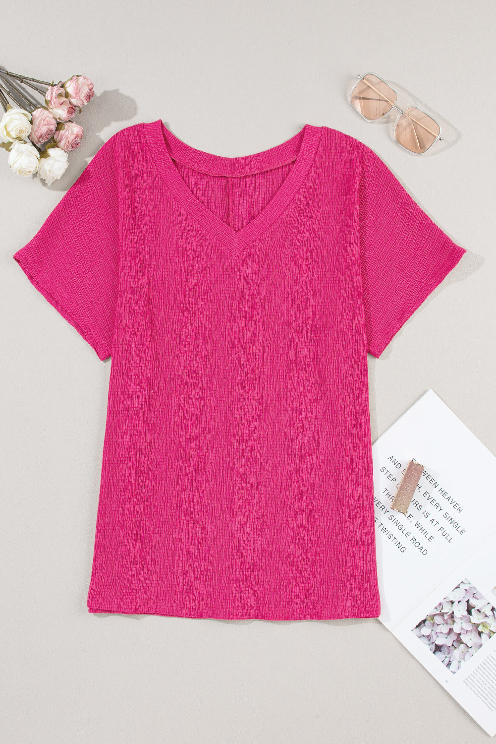 Bright Pink Crinkled Shirt