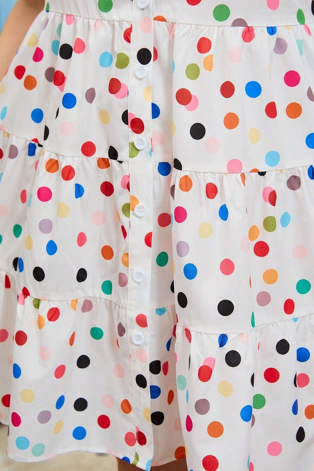 White Polka Dot Shirt Dress