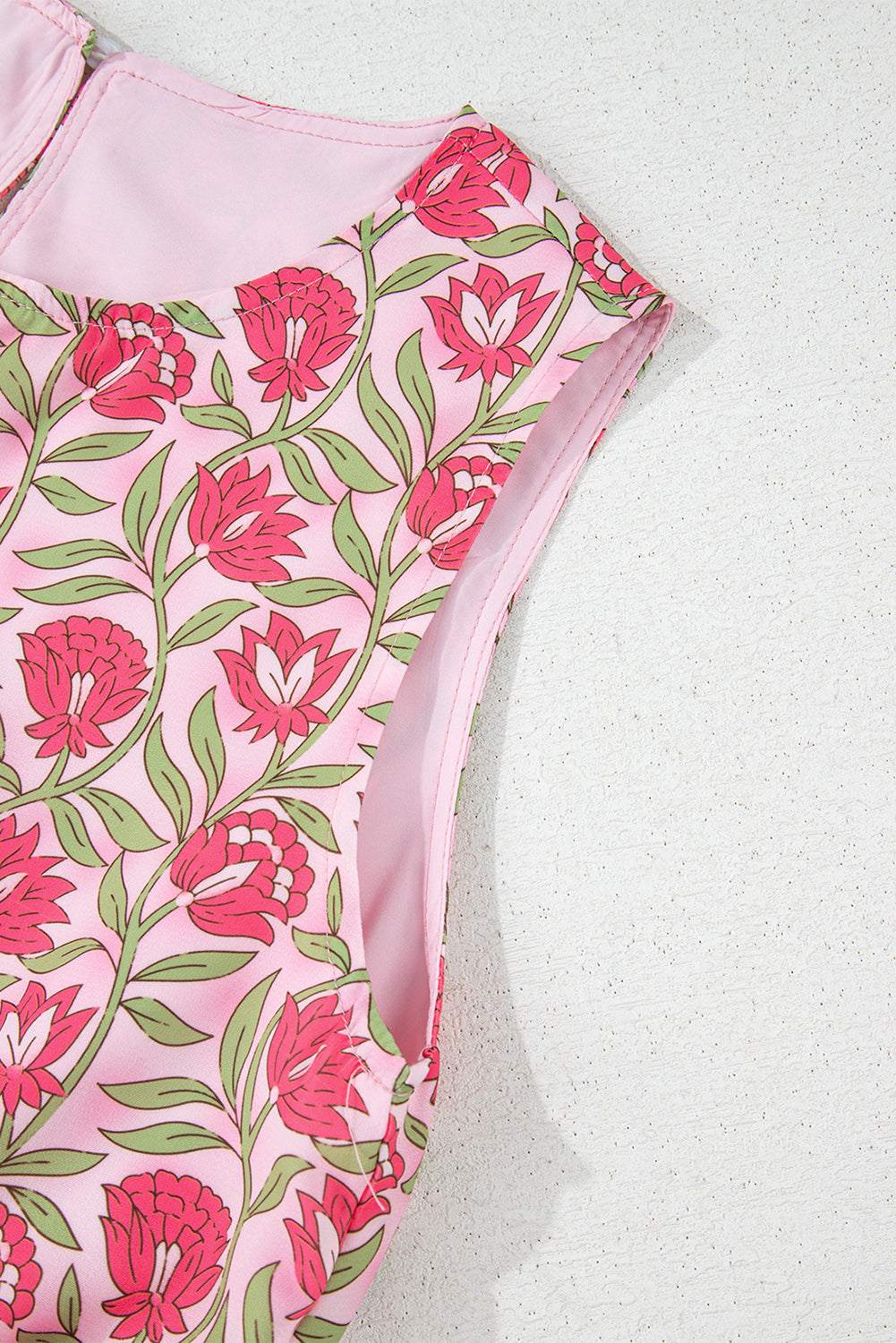 Pink Floral Tank and Mini Skirt Set