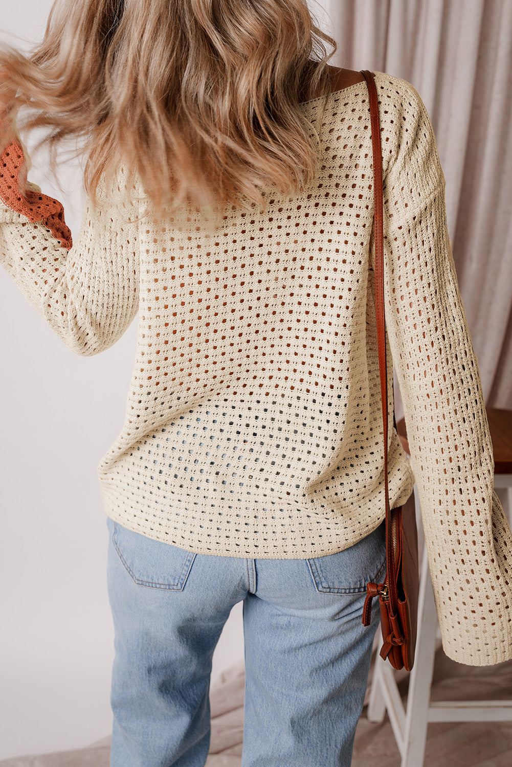 Apricot Baggy Sweater Top