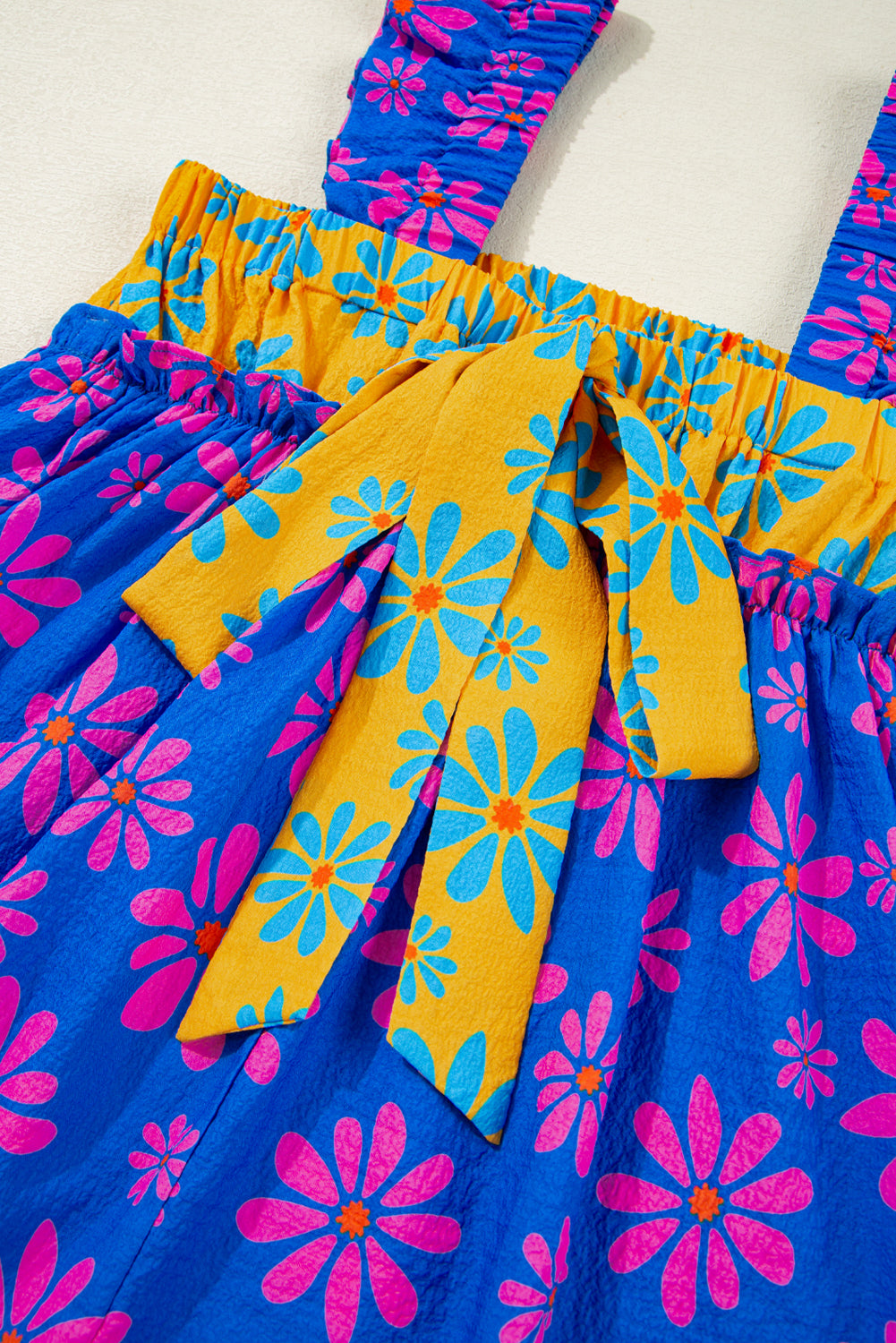 Blue Floral Flowy Tank Top