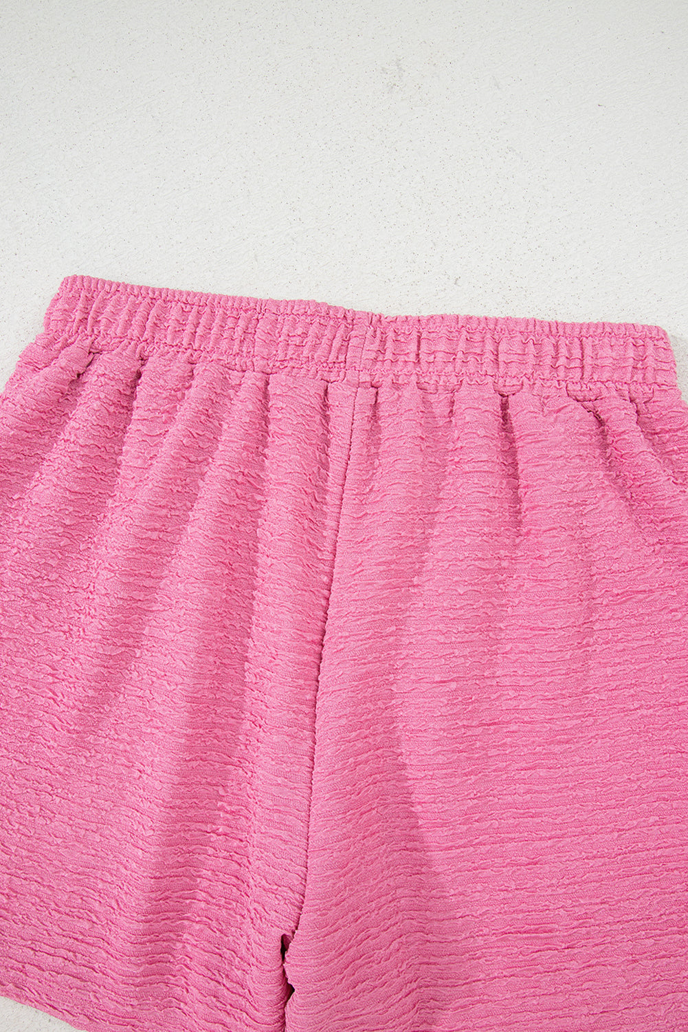 Pink Textured Shirt and Shorts Set