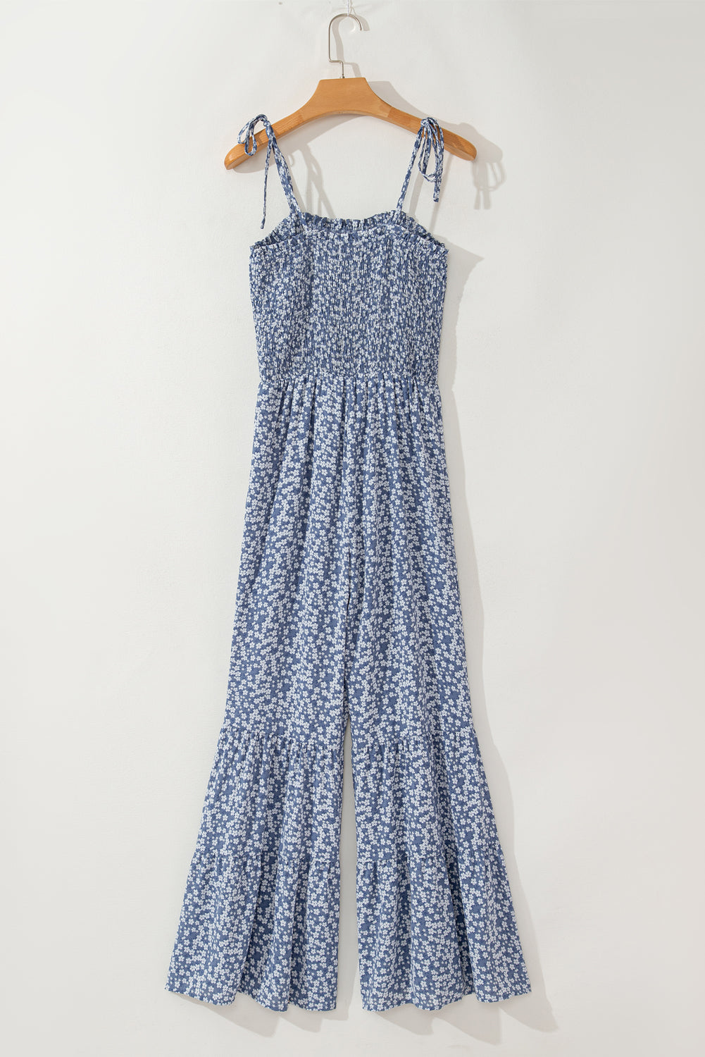 Dusk Blue Wide Leg Floral Jumpsuit