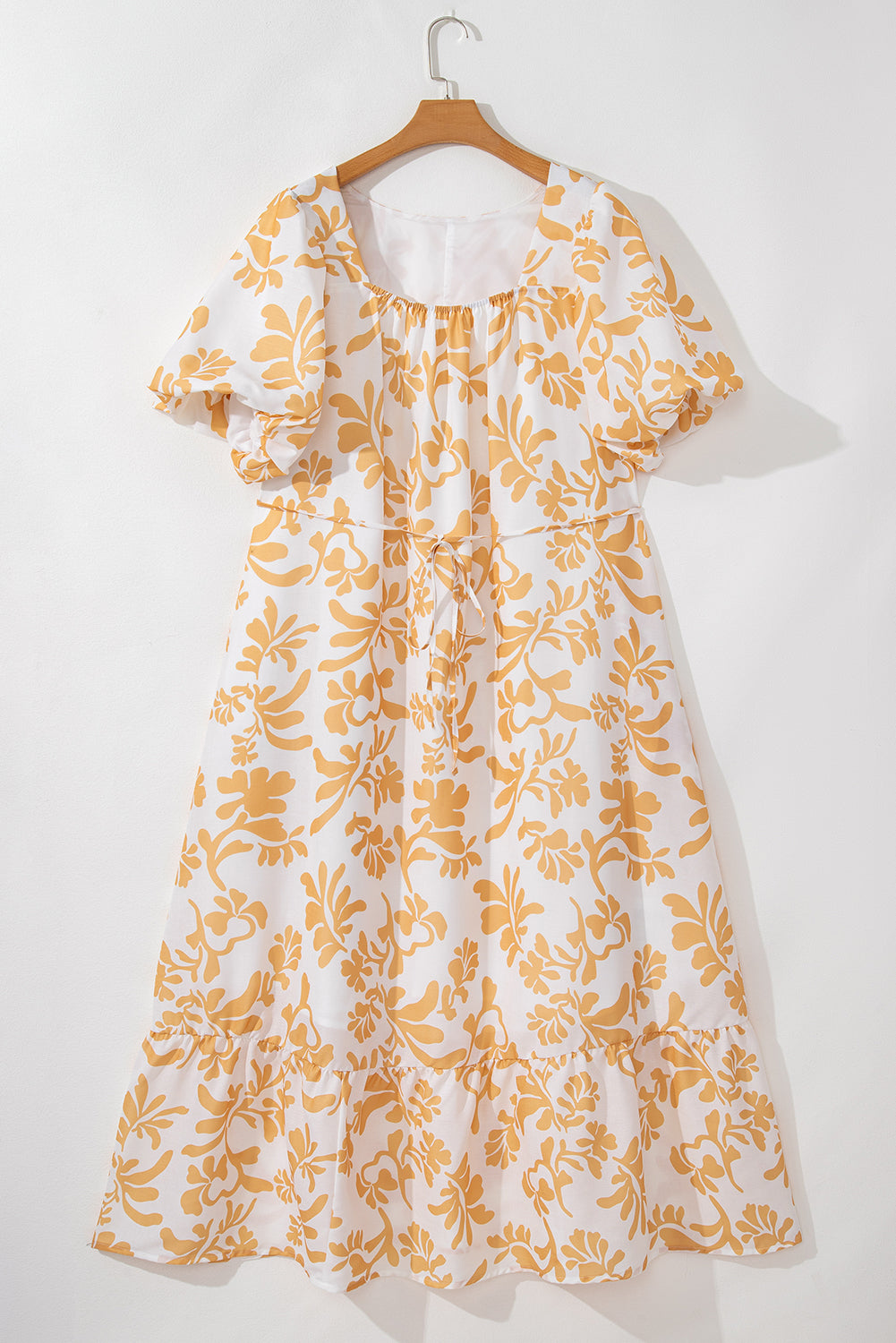 Apricot Floral Maxi Dress