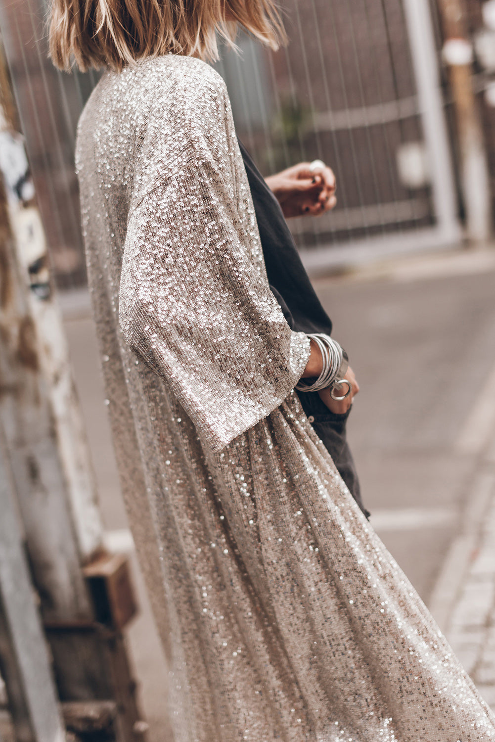 Apricot Open Front Duster Kimono