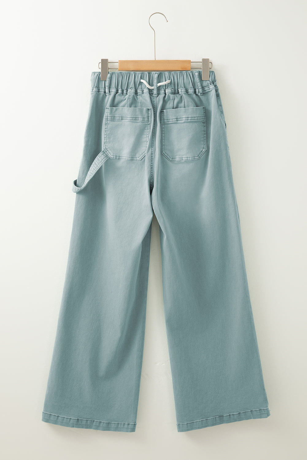 Smoke Green Mineral Wash Wide Leg Jeans