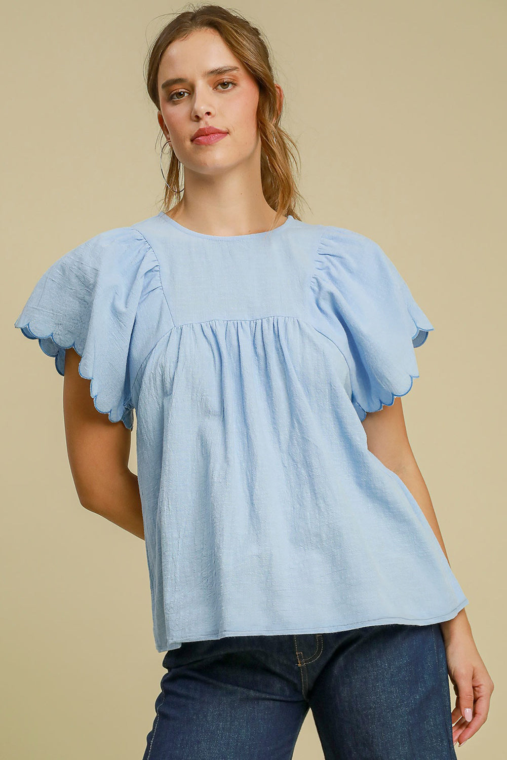 Blue Embroidered Blouse