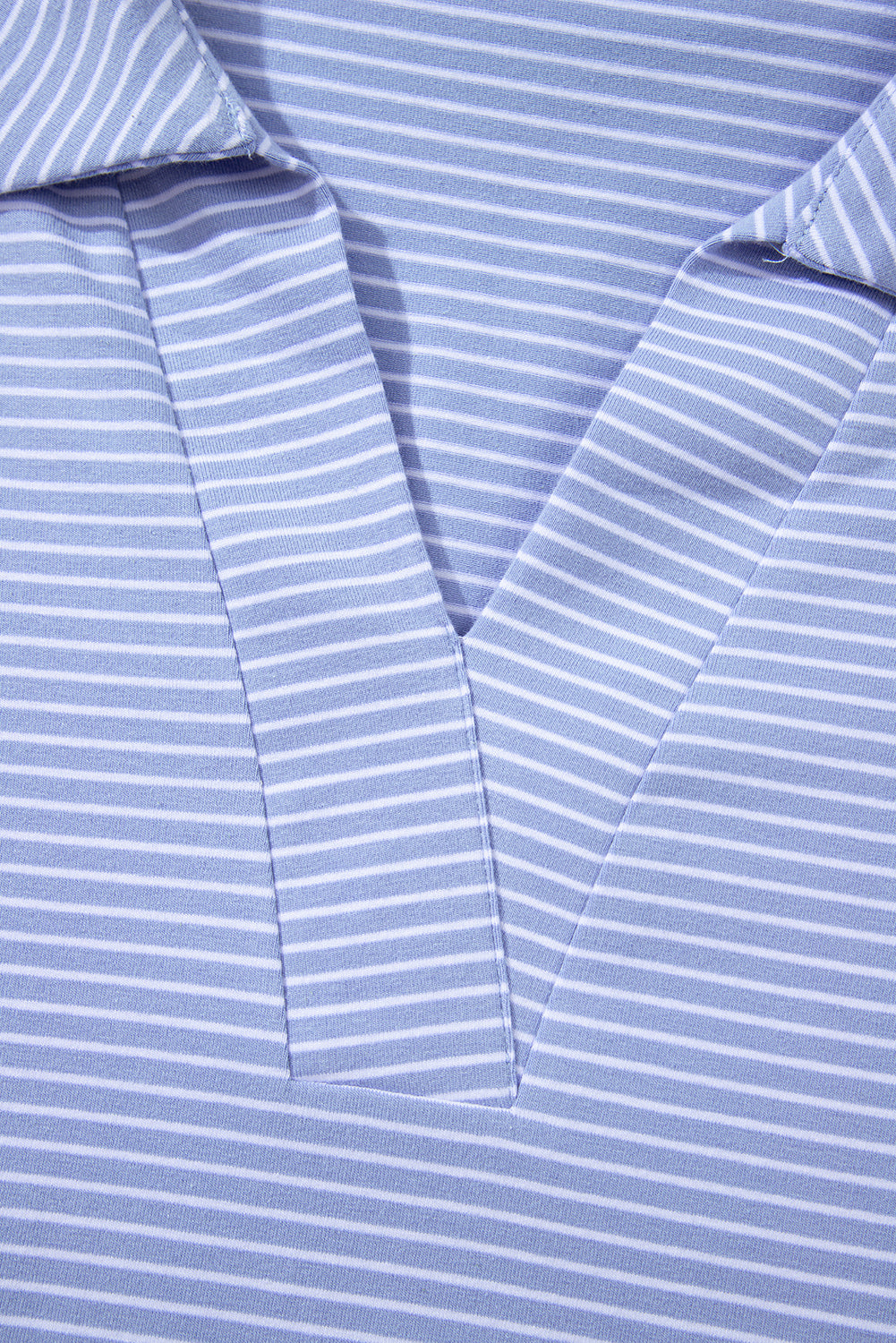 Sky Blue Stripe Shirt and Drawstring Shorts Set