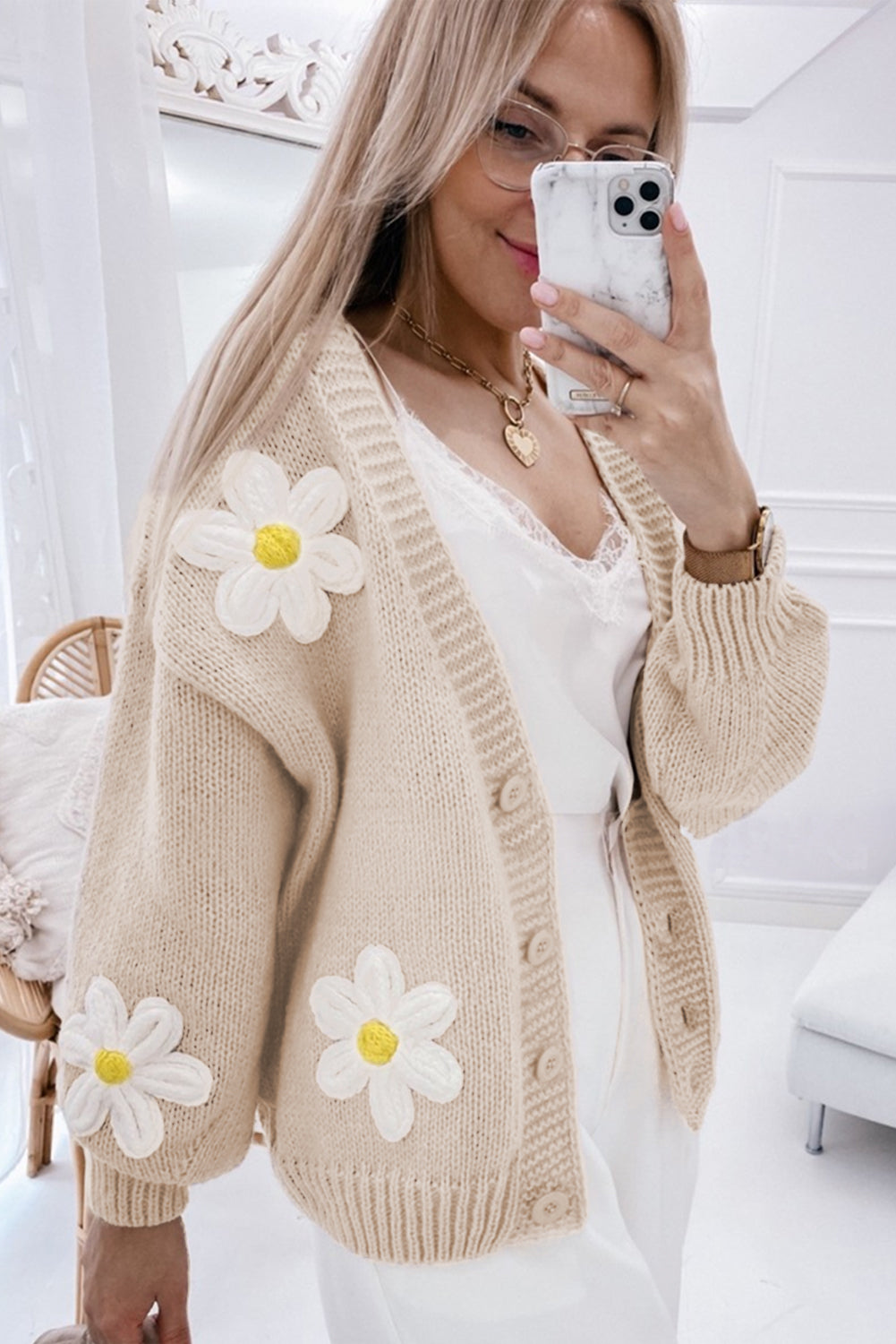 Elegant Flower Cardigan