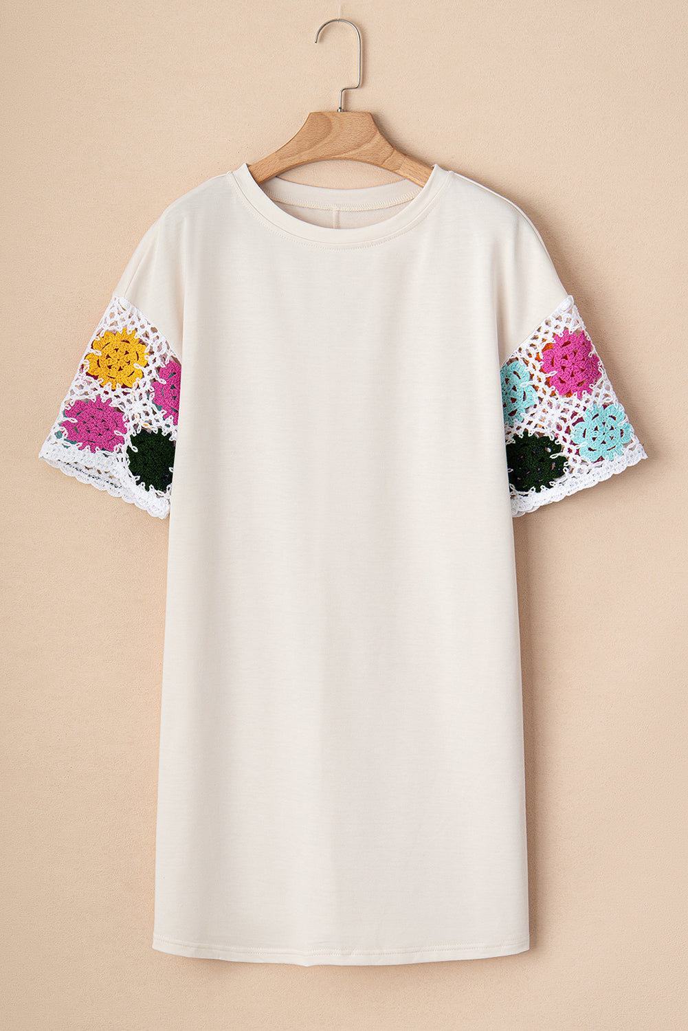 White Floral Crochet Dress