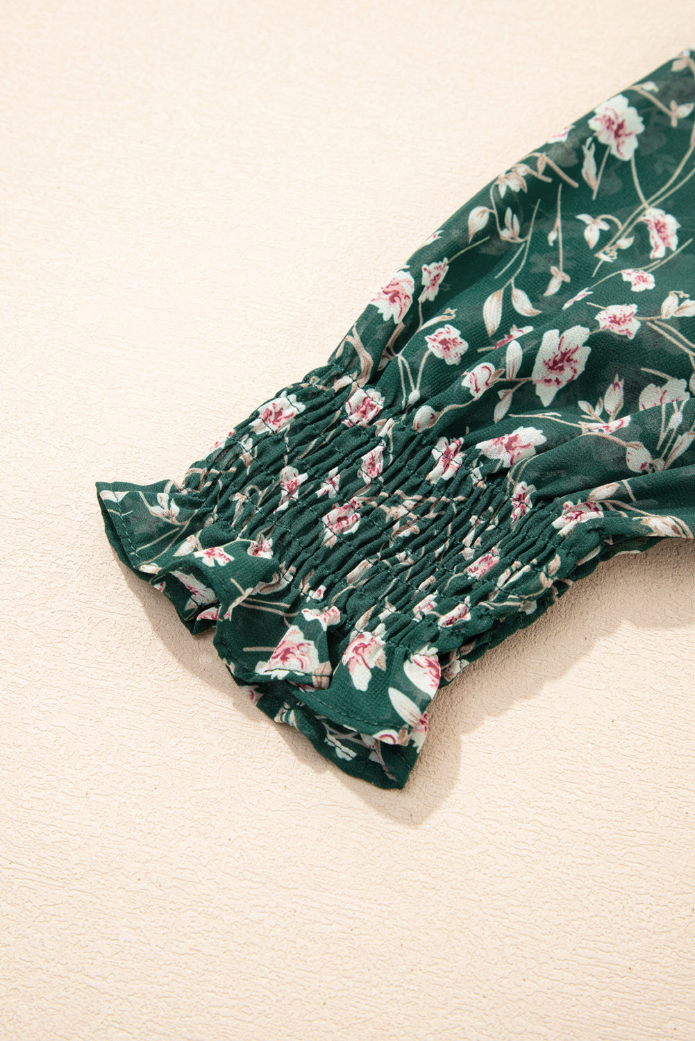 Green Smocked Floral Dress